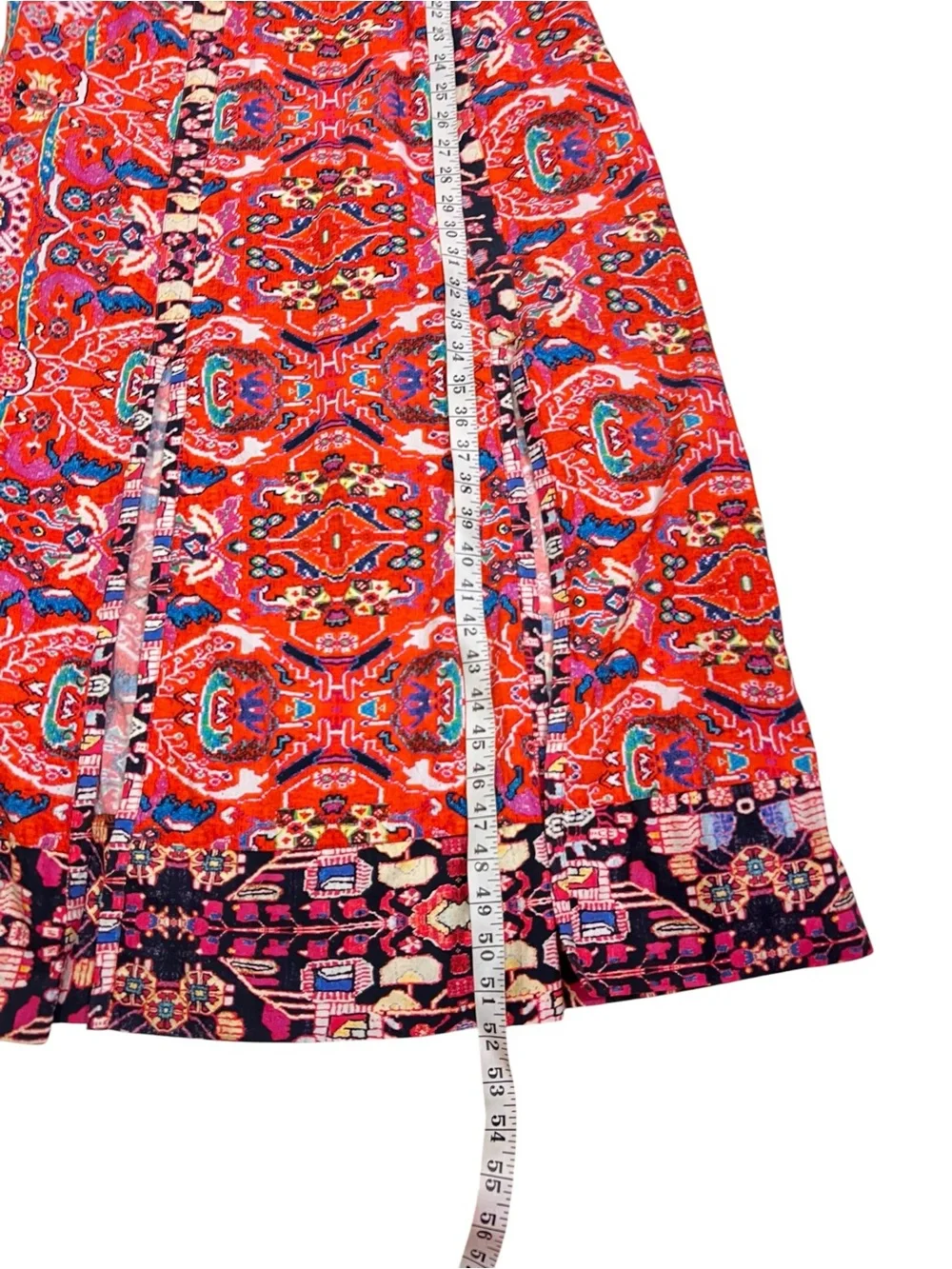 Anthropologie Midi Dress Cotton Patchwork Paisley Tile Print Puff Sleeve Size 4 - Picture 7 of 8